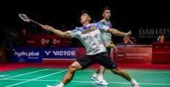 Pebulu tangkis ganda putra Indonesia Sabar Karyaman Gutama/ Moh Reza Pahlevi Isfahani akan berlaga pada hari pertama babak 32 besar Denmark Open 2026. (Sumber: Poskota/Bilal Nugraha Ginanjar)