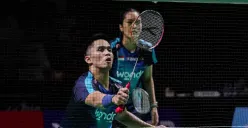 Amri/Nita berhasil mengalahkan Feng/Huang dari China dan lolos ke final ganda campuran Asian Games 2026.(Sumber: Poskota/Bilal Nugraha Ginanjar)