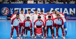 Para pemain Timnas Futsal Indonesia saat melawan Korea Selatan. (Sumber: Poskota/Bilal Nugraha Ginanjar)