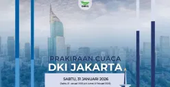 Update BMKG prakiraan cuaca wilayah Jakarta, 31 Januai 2026. (Sumber: Instagram/@infobmkg)