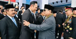 Menko Infra AHY menghadiri HUT ke-80 Bhayangkara di Lapangan Satlat Brimob Polri, Cikeas, Bogor, Jawa Barat, Rabu, 1 Juli 2026. (Sumber: Dok. Kemenko Infra)