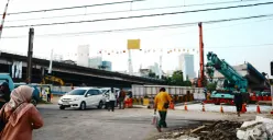 Proyek pembangunan Flyover Latumenten, Grogol, Jakarta Barat. (Sumber: Pemprov DKI Jakarta)