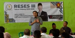 Anggota DPRD Provinsi Jawa Barat dari Fraksi Partai Gerindra, Abdul Karim, saat menggelar Reses III Tahun Sidang 2025–2026 di Jalan Raya Kubang, Kecamatan Pasirkuda, Kabupaten Cianjur, Kamis, 11 Juli 2026. (Sumber: Istimewa)