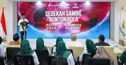 Peluncuran program kolaborasi Baznas RI, LTM PBNU, dan Sound Rhythm lewat sedekah sambil nonton bola. (Sumber: Istimewa)