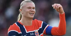 Erling Haaland merayakan gol bersama Norwegia di Piala Dunia 2026. Performa impresifnya menginspirasi ratusan orang tua di Peru memberikan nama Haaland kepada bayi mereka. (Sumber: Instagram)