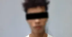 Tersangka NS bersama barang bukti diamankan di Mapolresta Serang Kota. (Sumber: Polresta Serang Kota)