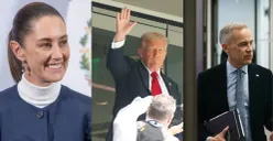 Presiden Amerika Serikat Donald Trump, Perdana Menteri Kanada Mark Carney, dan Presiden Meksiko Claudia Sheinbaum dijadwalkan hadir dalam final Piala Dunia 2026 antara Spanyol dan Argentina. (Sumber: Istimewa)
