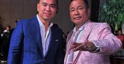 Pengacara kondang Hotman Paris Hutapea dan putranya, Frank Alexander Hutapea (Sumber: Instagram/@frankalexand3r)