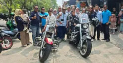 Kelompok motor besar, BAKA meramaikan peringatan Hari Anak Nasional di Biker Jawa, GDC Cilodong, Kota Depok, Minggu, 19 Juli 2026. (Sumber: Poskota/Angga Pahlevi)