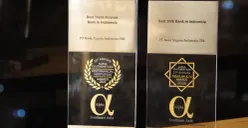 Dua penghargaan internasional dalam ajang AlphaSEA–20th Best Financial Institution Awards 2026 yang diraih BNI. (Sumber: Istimewa)