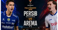 Link live streaming Persib Bandung vs Arema FC malam ini di Piala Presiden 2026. (Sumber: X/@TVRIJatim)