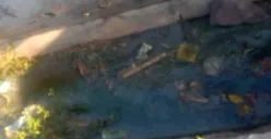 Saluran drainase yang dikeluhkan warga diduga tercemari limbah dapur SPPG di Labuan, Kabupaten Pandeglang. (Sumber: Dok. Istimewa)