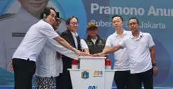 Pembangunan Pedestrian Deck Dukuh Atas di kawasan Setiabudi, Jakarta Selatan, Minggu, 21 Juni 2026. (Sumber: Dok. Pemprov Jakarta)