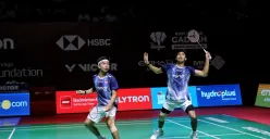 Ganda putra Indonesia Devin Artha Wahyudi/Ali Faathir Rayhan sukses lolos final pertama di level BWF Super 300. (Sumber: Dok. Istimewa)