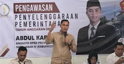 Anggota DPRD Jabar, Abdul Karim, saat menyerap aspirasi Desa Bojonglarang, Kecamatan Cijati, Kabupaten Cianjur, saat kegiatan Pengawasan Penyelenggaraan Pemerintahan Tahun Anggaran 2026. (Sumber: Istimewa)