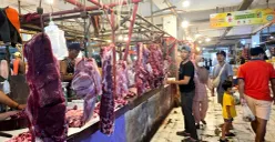 Pedagang daging sapi di Pasar Gudang Tigaraksa, Kecamatan Tigaraksa, Kabupaten Tangerang. (Sumber: Poskota/Veronica)