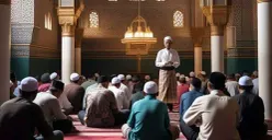 Suasana umat Muslim melaksanakan i’tikaf di masjid pada 10 hari terakhir bulan Ramadhan untuk memperbanyak ibadah dan mencari malam Lailatul Qadar. (Sumber: Pinterest)