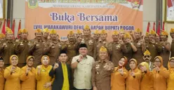 Bupati Bogor Rudy Susmanto bersilaturahmi bersama veteran yang tergabung dalam LVRI Kabupaten Bogor di Cibinong, Selasa 10 Maret 2026. (Sumber: Pemkab Bogor)