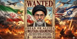 AS pasang hadiah Rp169 miliar buru pemimpin tertinggi Iran Mojtaba Khamenei. (Sumber: Generated AI)