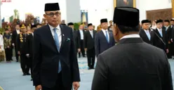 Arrmanatha Christiawan Nasir dilantik sebagai Menteri Luar Negeri oleh Presiden Prabowo Subianto pada Kamis, 1 Oktober 2026. (Sumber: Dok. YouTube/Sekretariat Presiden)