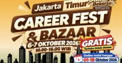 Jakarta Timur Career Fest & Bazaar Gelombang II 2026 digelar secara hybrid untuk mempertemukan pencari kerja dengan perusahaan serta menghadirkan informasi pelatihan kerja. (Sumber: Karir Jakarta)