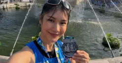 Sosok Olivia Tommy, alumni MasterChef Indonesia asal Surabaya yang menjadi sorotan setelah ikut Suroboyo Marathon 2026 bersama anak. (Sumber: Instagram/@olivia.mci8)