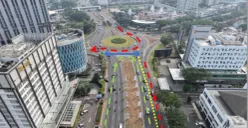 Simulasi rekayasa arus lalulintas di kawasan Gading Serpong saat acara Korpri Night Run 2026. (Sumber: Istimewa)