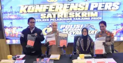 Konferensi pers penetapan tersangka kasus TPPO ABK KM Maulana 23, di Polres Pelabuhan Tanjung Priok, Kamis, 15 Oktober 2026. (Sumber: Polres Pelabuhan Tanjung Priok)