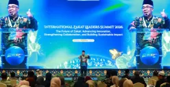 Ketua Baznas RI, Sodik Mudjahid, saat membuka gelaran International Zakat Leader Summit, Sabtu, 17 Oktober 2026. (Sumber: Baznas)