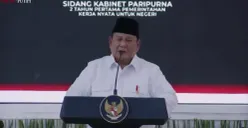Presiden Prabowo Subianto menyampaikan evaluasi dua tahun pemerintahan sekaligus menegaskan sejumlah target strategis, dari swasembada pangan hingga kemandirian energi. (Sumber: YouTube/Sekretariat Presiden)