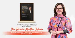 Direktur Keuangan dan Strategi Bank Jakarta, Basaria Martha Juliana meraih penghargaan 4th Indonesia Most Innovative CFO Awards 2026 dari The Iconomics Media. (Sumber: Dok. Istimewa)
