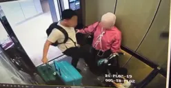Seorang anak menjadi korban tindak kekerasan oleh kedua orang tuanya di dalam lift. (Sumber: Dok. X/@saftials)