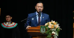 Pembekalan Wisuda UNAS oleh Menteri Koordinator Bidang Infrastruktur dan Pembangunan Kewilayahan Republik Indonesia, Agus Harimurti Yudhoyono. (Sumber: Istimewa)