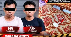 Karyawan SPPG di desa Lenteng Timur, Kabupaten Sumenep ditangkap Polisi atas dugaan penggunaan narkotika jenis sabu di area dapur MBG (Dok. Instagram/@polresta.sumenep)