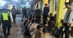 Pelaku tawuran saat diamankan di Polsek Panongan, Kabupaten Tangerang. (Sumber: Istimewa)