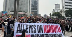 Demonstrasi di Bundaran HI, Jakarta Pusat, Rabu, 28 Oktober 2026. (Sumber: Poskota/Syifa Putri)