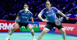 Pasangan pebulutangkis Amri Syahnawi/Nita Violina Marwah lolos ke perempat final Hylo Open 2026 usai menang dalam laga Derbi Indonesia. (Sumber: Instagram/@badminton.ina)