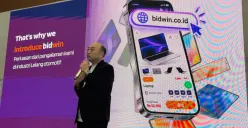 JBA Indonesia di Indocomtech 2026 memperluas pasar lelang elektronik dengan perkenalkan Bidwin. (Sumber: Poskota/Aldi Harlanda Irawan)
