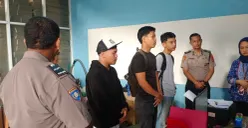 Anggota Satbinmas Polresta Tangerang bersama LPK Gyokai saat mengantarkan calon pekerja. (Sumber: istimewa)