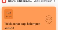 Data kondisi kualitas udara Jakarta pada Kamis, 3 September 2026 pukul 17.00 WIB pada laman IQAir. (Sumber: Tangkapan layar IQAir)