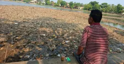 Kondisi Setu Cilodong, Kota Depok, tampak mengering, Jumat, 4 September 2026. (Sumber: Poskota/Angga Pahlevi)