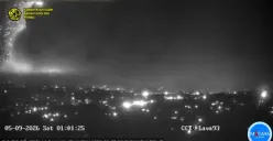 Gunung Anak Krakatau mengalami erupsi sejak Jumat, 4 September 2026 pukul 23.07 WIB. (Sumber: magma.esdm.go.id)