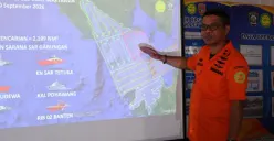 Tim SAR gabungan memperluas area pencarian rombongan jurnalis yang hilang kontak di perairan Selat Sunda, Kabupaten Pandeglang, Banten. (Sumber: Dok. Istimewa)