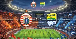 Jadwal Persija vs Persib pada pekan kedua Super League 2026/2027 akan berlangsung Sabtu, 12 September 2026. (Sumber: Generate AI)