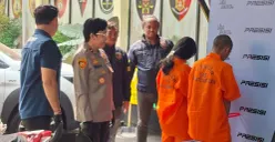 Ungkap kasus pasutri pelaku curanmor di Mapolsek Kebayoran Lama, Rabu, 16 September 2026. (Sumber: Poskota/Angga Pahlevi)