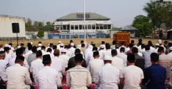 Pelaksanaan Salat Istisqa di Rutan Kelas I Tangerang. (Sumber: Pos Kota/ Veronica)