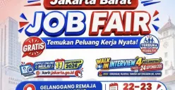 Job Fair Jakarta Barat 2026 menghadirkan berbagai perusahaan dan lowongan kerja bagi pencari kerja di Jakarta Barat. (Sumber: instagram/@sudinakertransgijakbar.