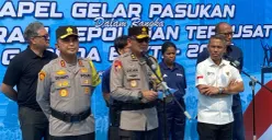 Wakil Asisten Utama Kapolri Bidang Operasi (Waastamaops) Irjen Laksana, saat memberikan keterangan di Lapangan Presisi Ditlantas Polda Metro Jaya, Jakarta Selatan, Senin, 21 September 2026. (Sumber: Pos Kota/ Ali Mansur)