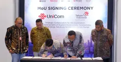 Jajaran manajemen TelkomGroup dan China Unicom usai penandatanganan MoU di Jakarta, Senin, 21 September 2026. (Sumber: Dok. Istimewa)