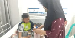 Keluarga pasien anak 7 tahun saat menemani anaknya saat di rawat di RSUD Adjidarmo, Lebak. (Sumber: Istimewa)